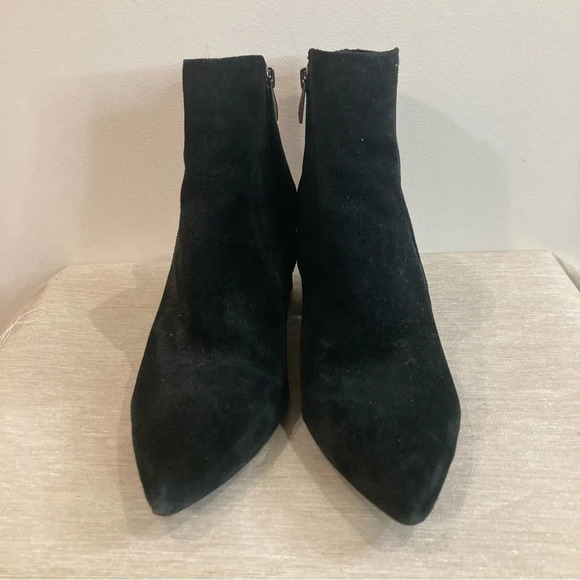 STEVE MADDEN  Sz 9.5 Bennet Suede Pointy Toe Cage Heel Ankle Booties - Picture 2 of 12